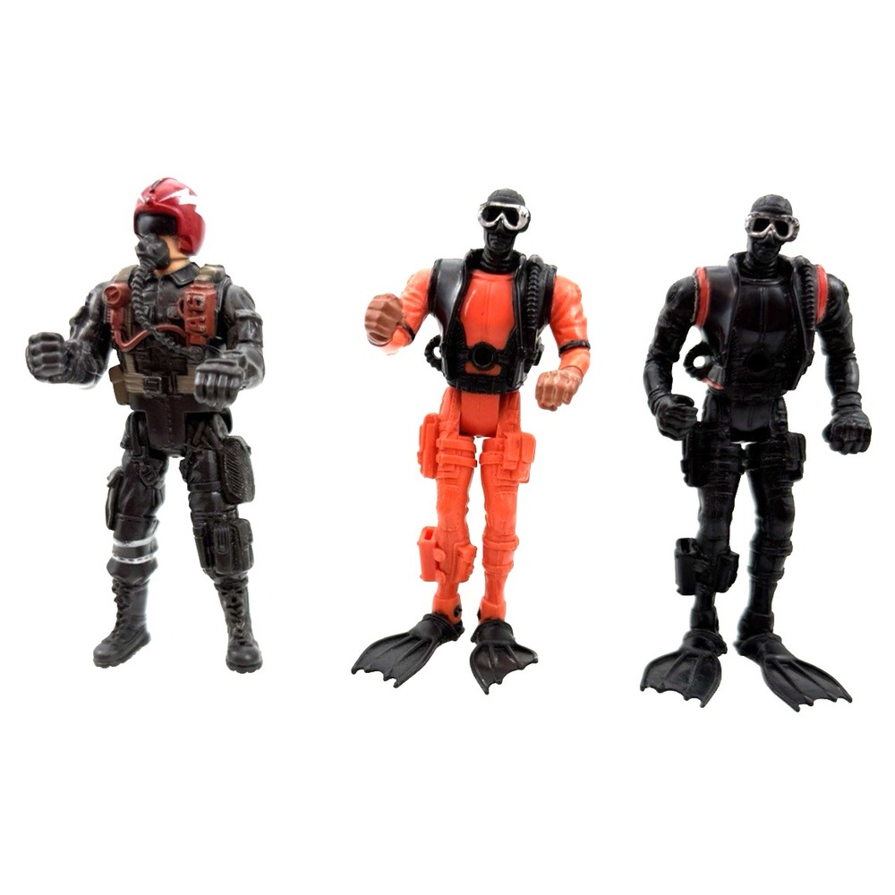 Chap Mei Soldier Force 4" Articulated Action Figures Lot of 3